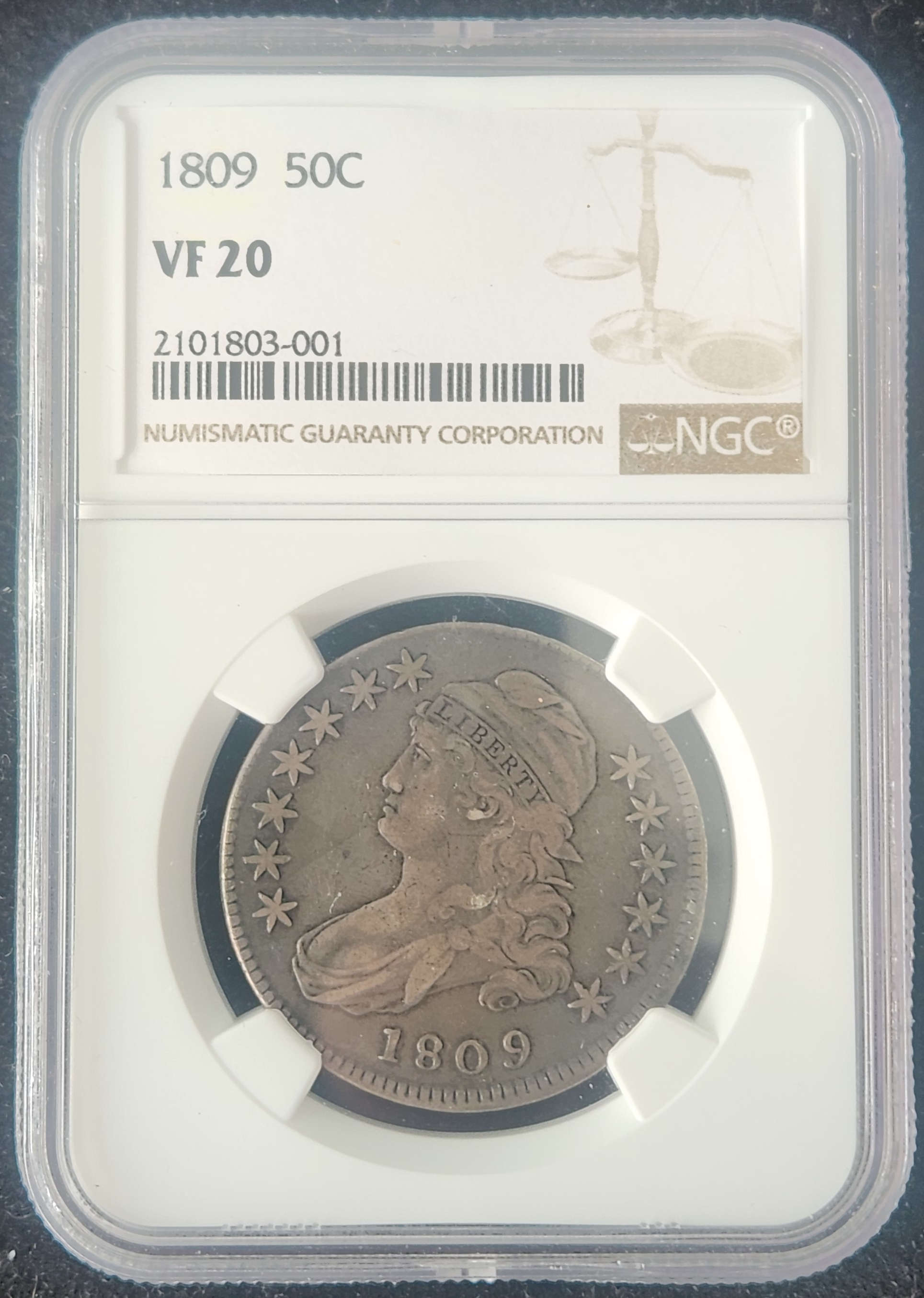 1809 Capped Bust (Lettered Edge) Half Dollar