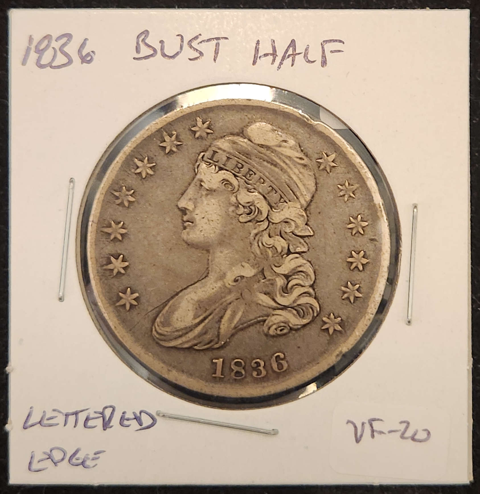 1836 Capped Bust (Lettered Edge) Half Dollar