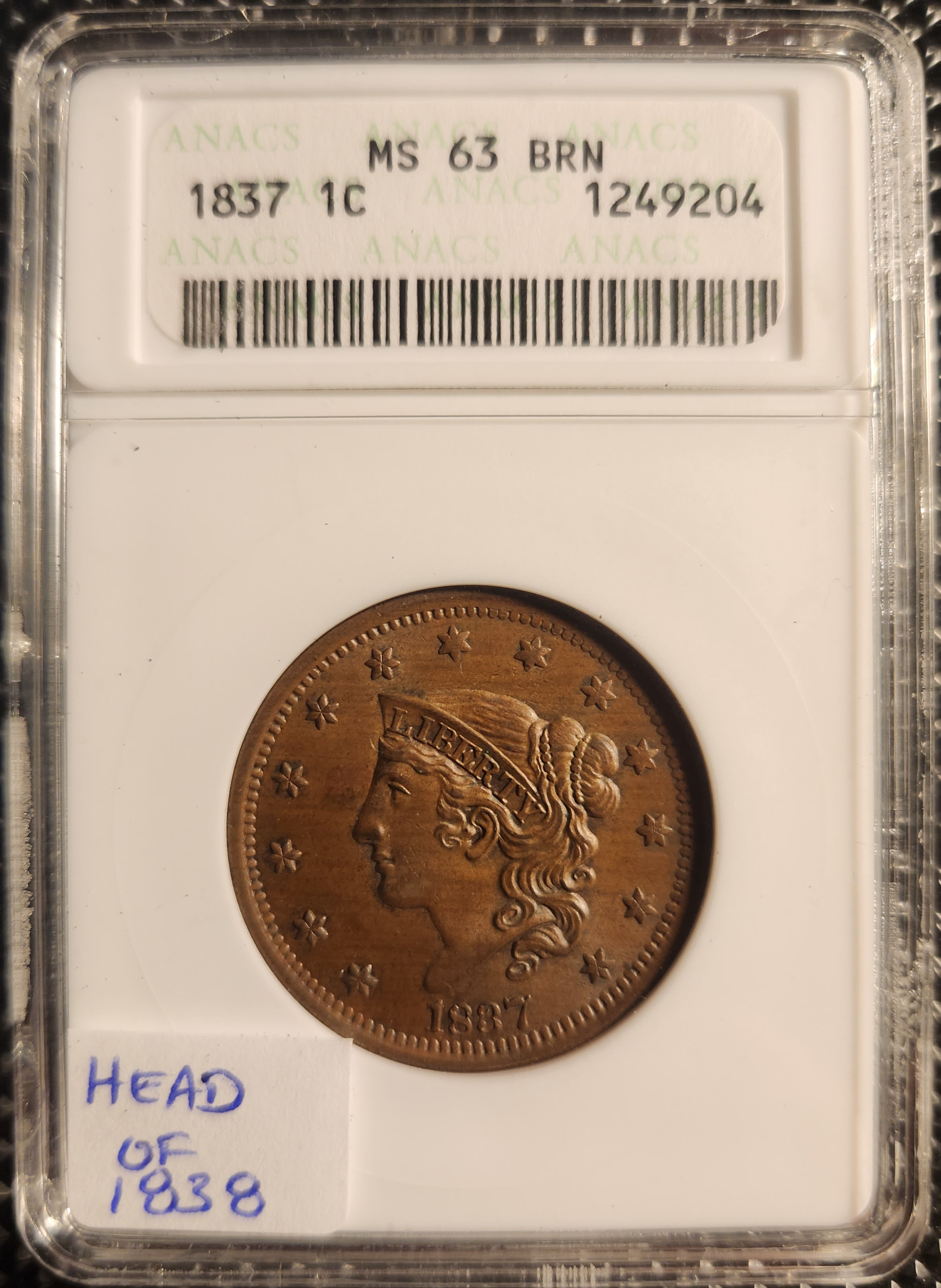 1837 Braided Hair Large Cent