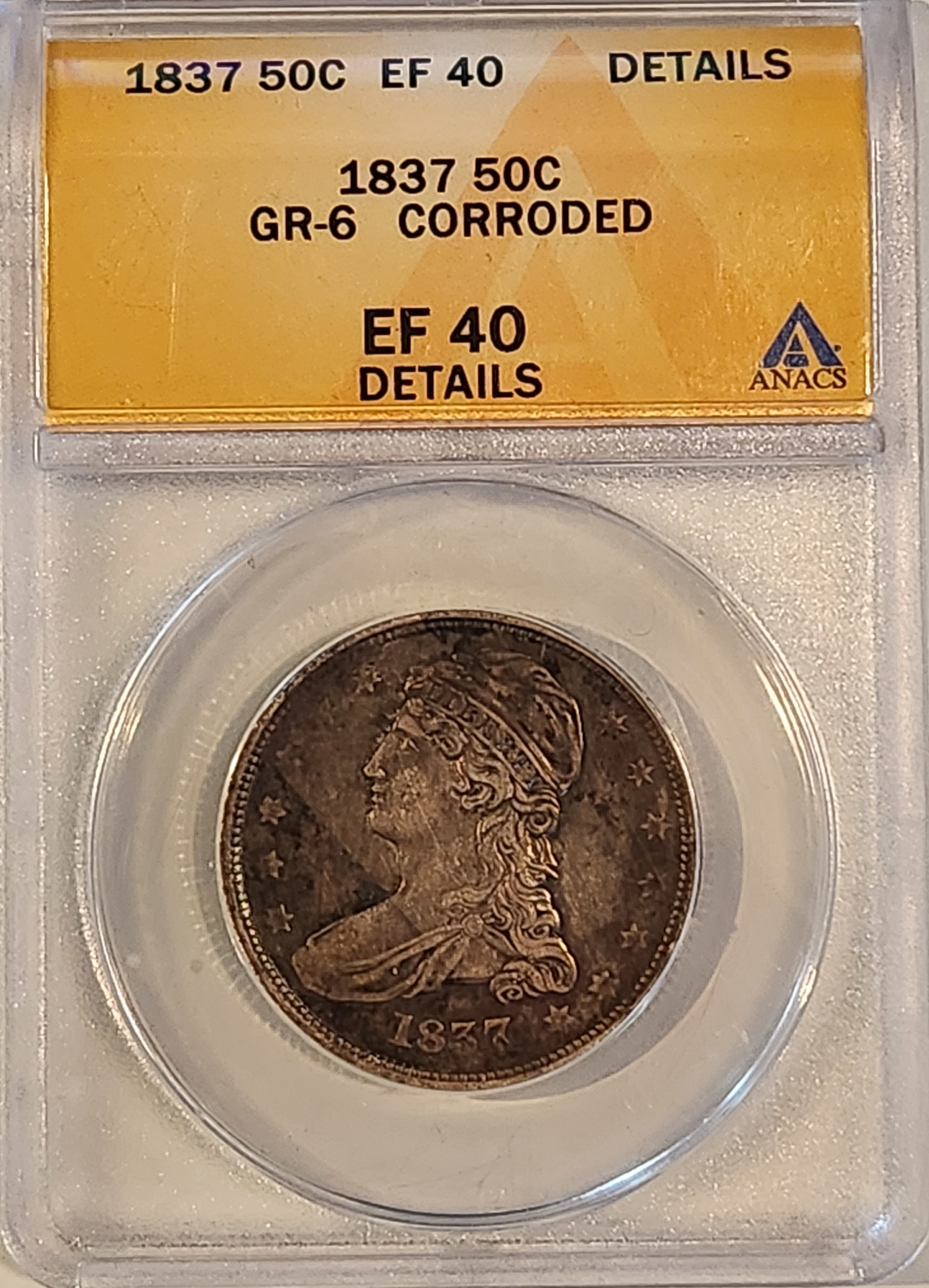 1837 Capped Bust (Reeded Edge) Half Dollar