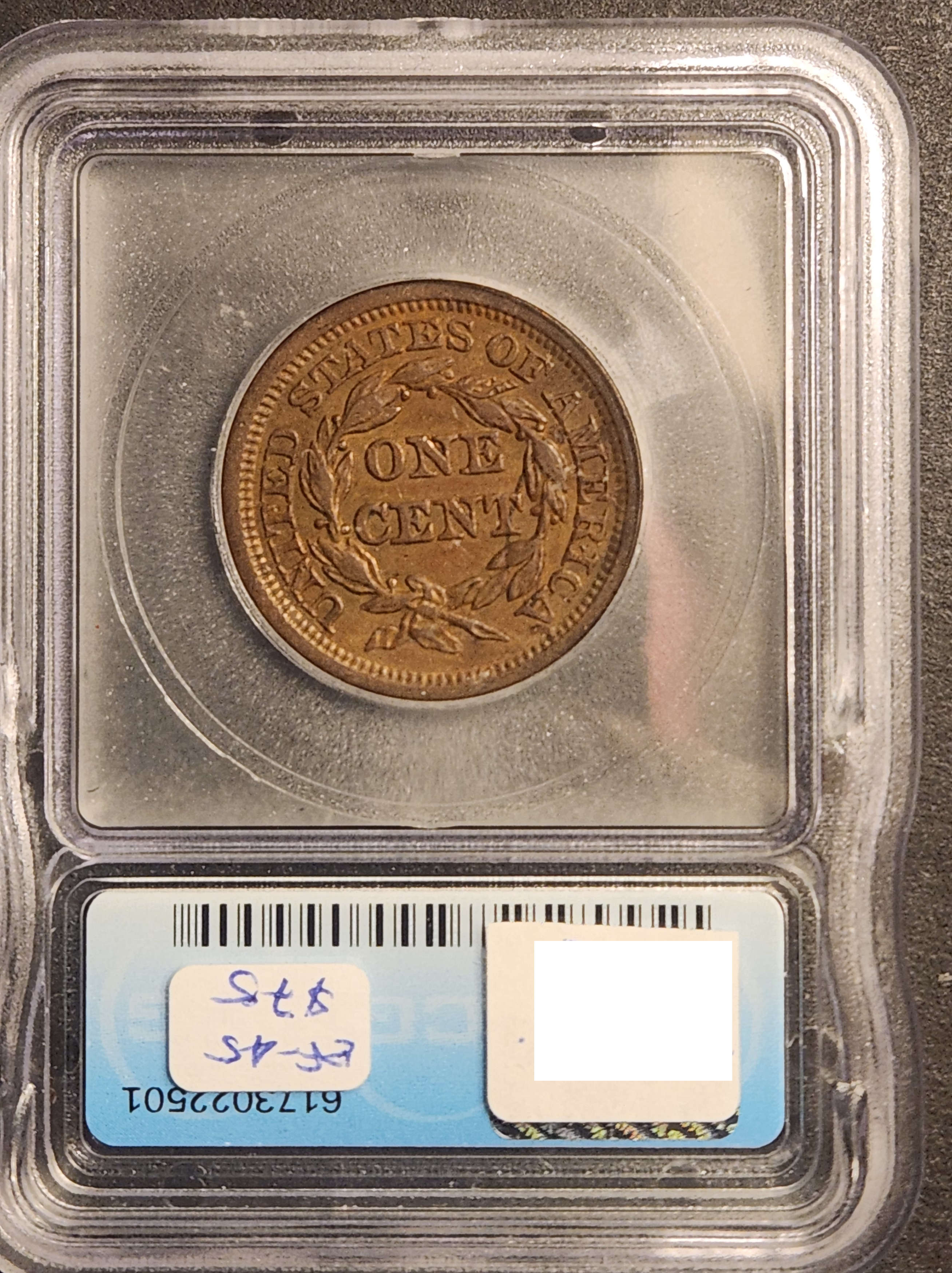 1851 Braided Hair Large Cent