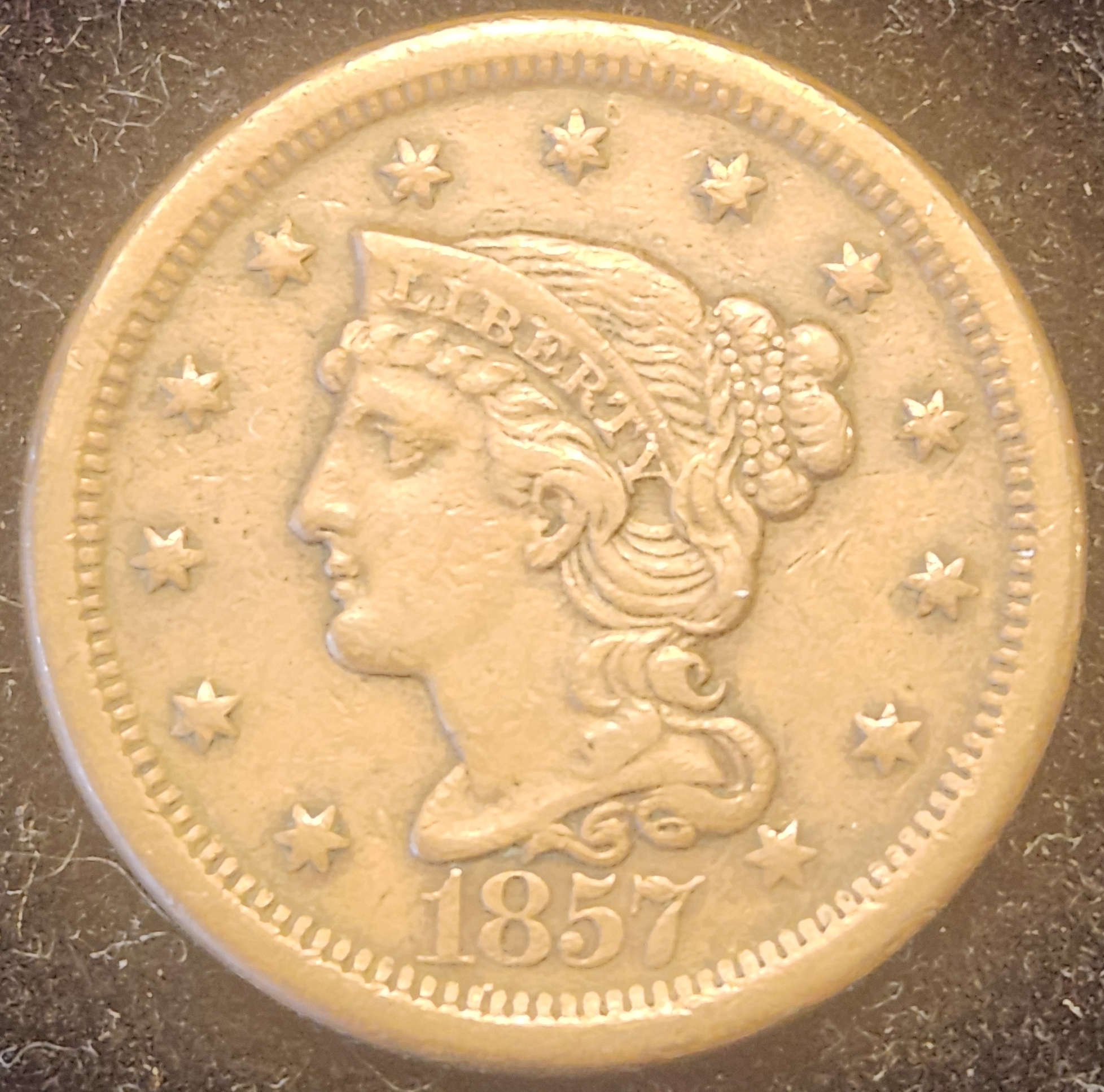 1857 Braided Hair Large Cent
