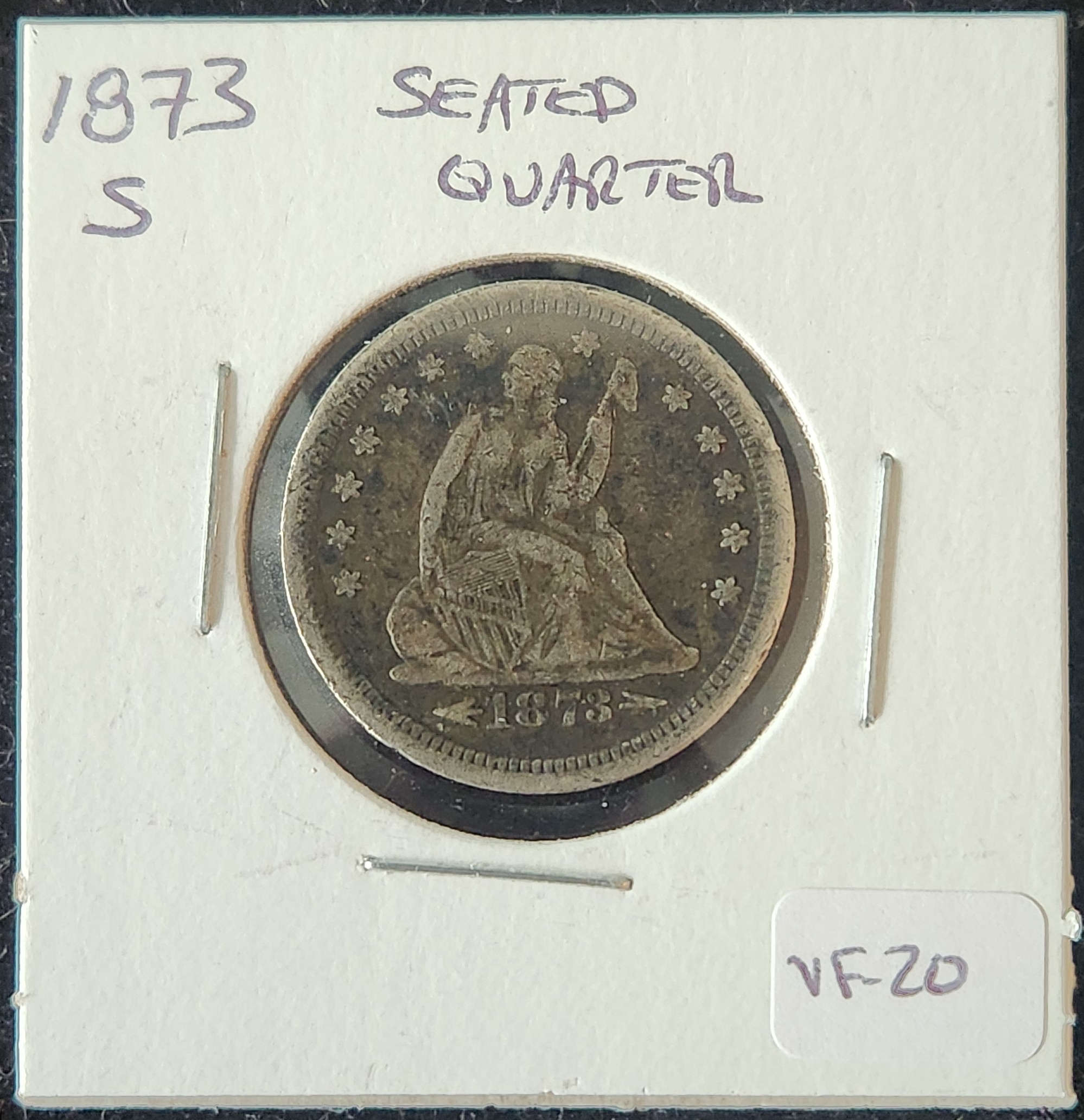 1873S Seated Liberty Quarter