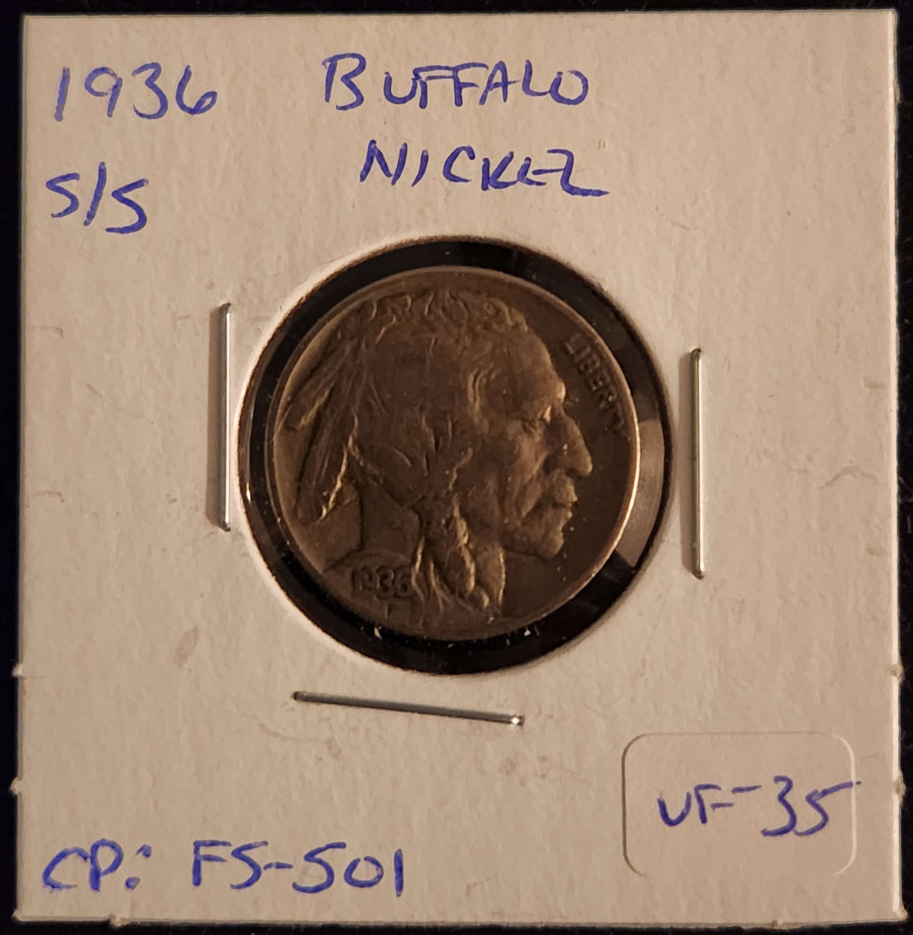 1936S Buffalo Nickel