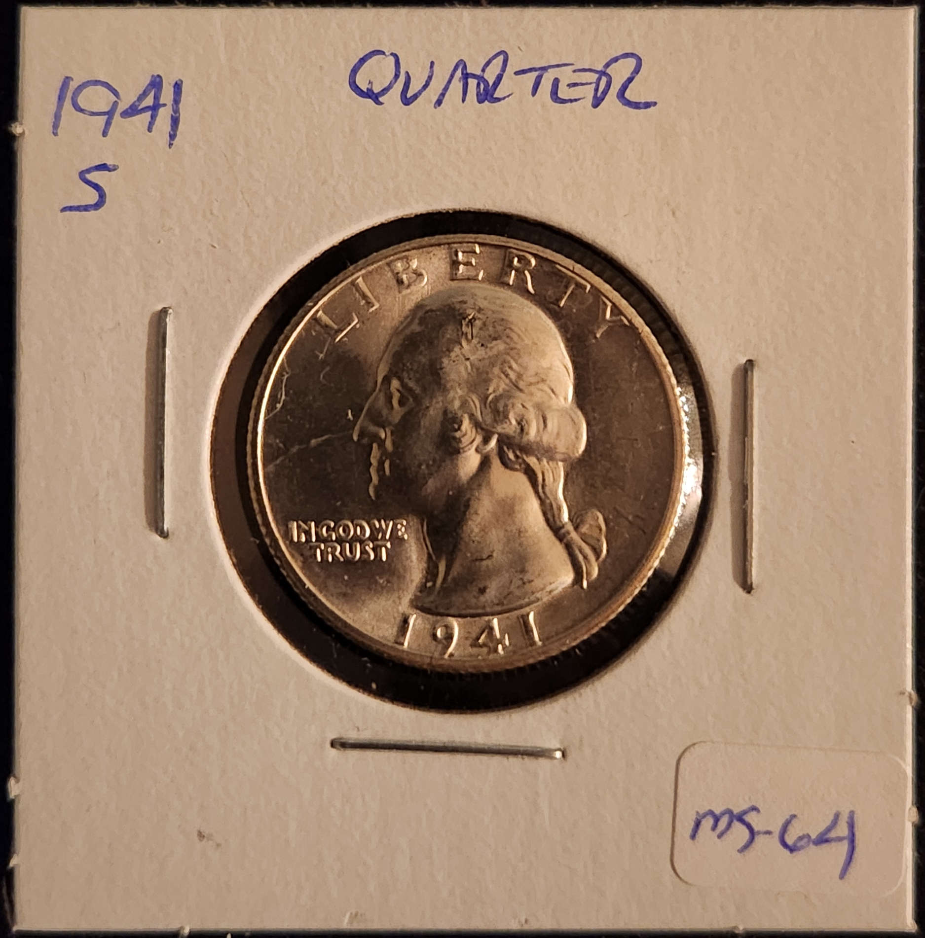 1941S Washington - Silver Quarter