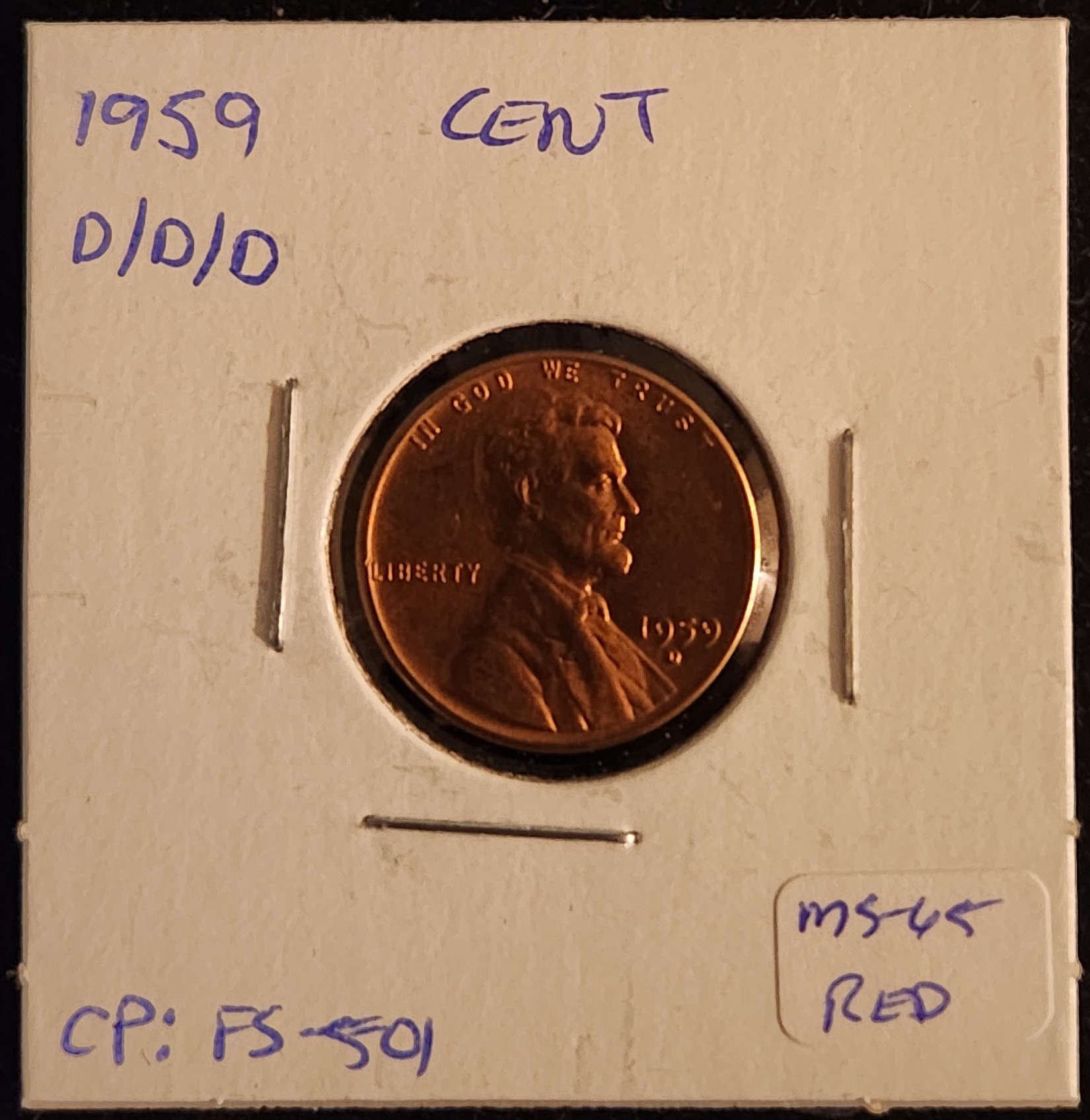1959D Lincoln Memorial Cent